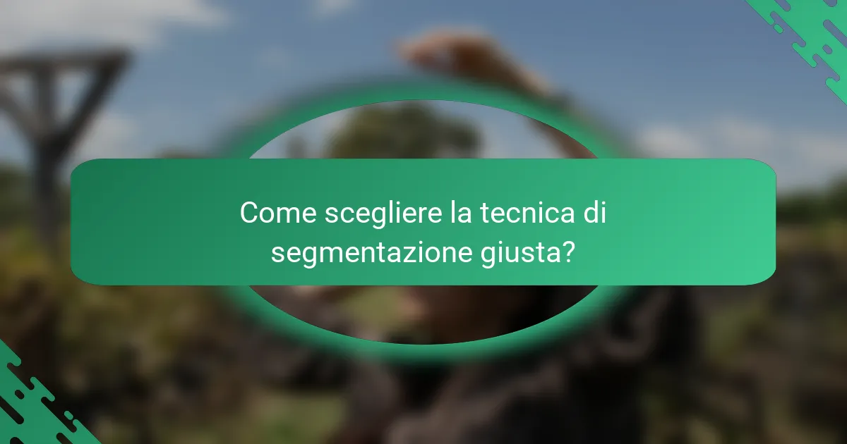 Come scegliere la tecnica di segmentazione giusta?