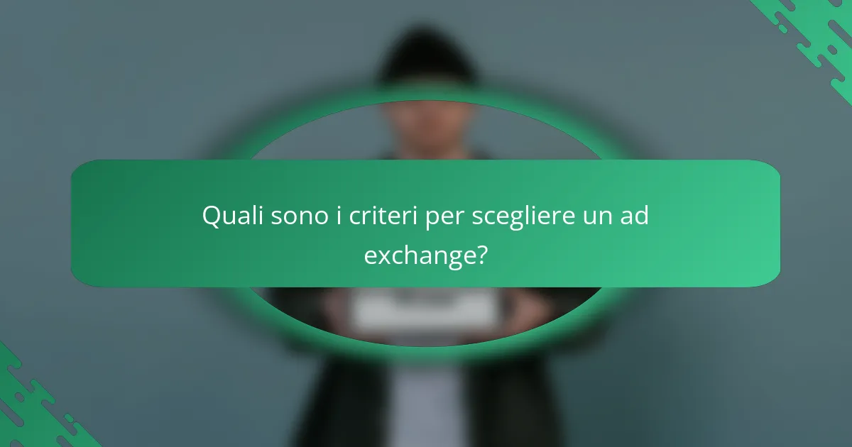 Quali sono i criteri per scegliere un ad exchange?